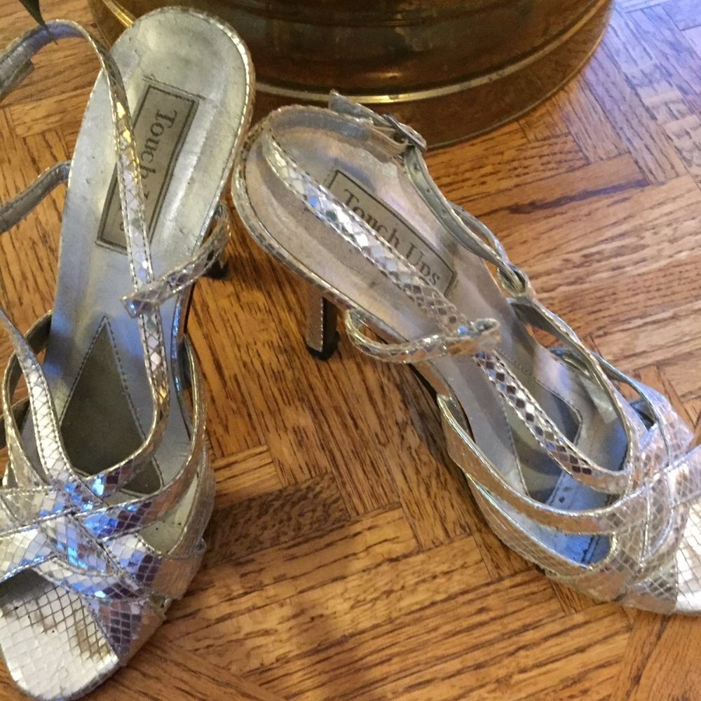 Wedding Silver Open Toe Heels
